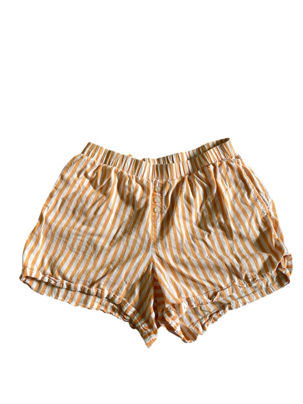 Orange and White Striped Sleep Shorts